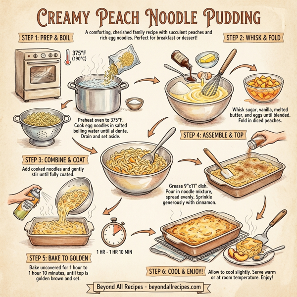 Creamy Peach Noodle Pudding instructions