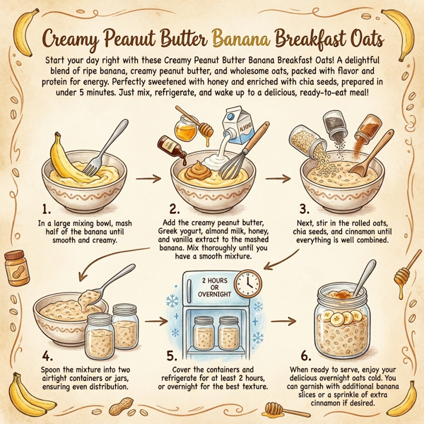 Creamy Peanut Butter Banana Breakfast Oats instructions