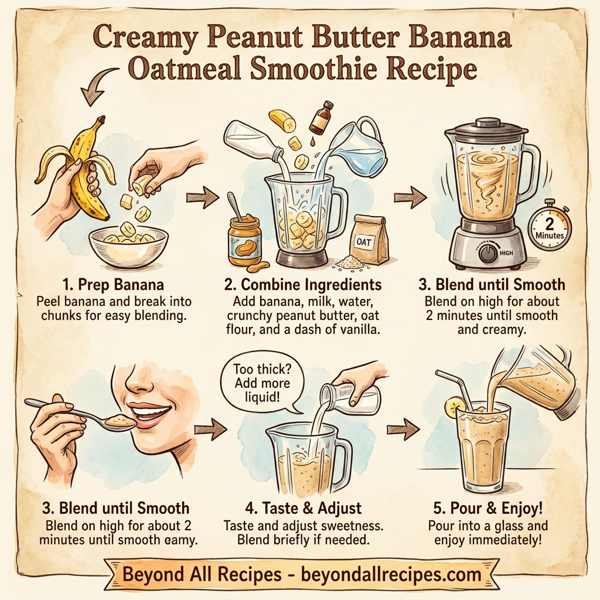 Creamy Peanut Butter Banana Oatmeal Smoothie instructions