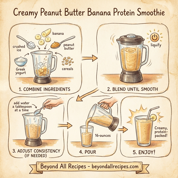 Creamy Peanut Butter Banana Protein Smoothie instructions