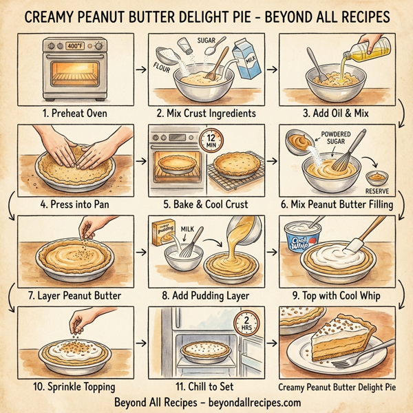 Creamy Peanut Butter Delight Pie instructions