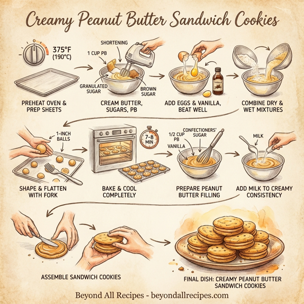 Creamy Peanut Butter Sandwich Cookies instructions
