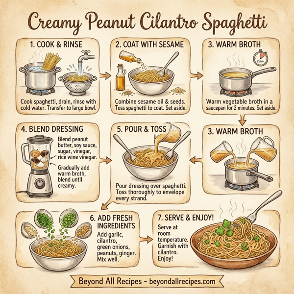 Creamy Peanut Cilantro Spaghetti instructions