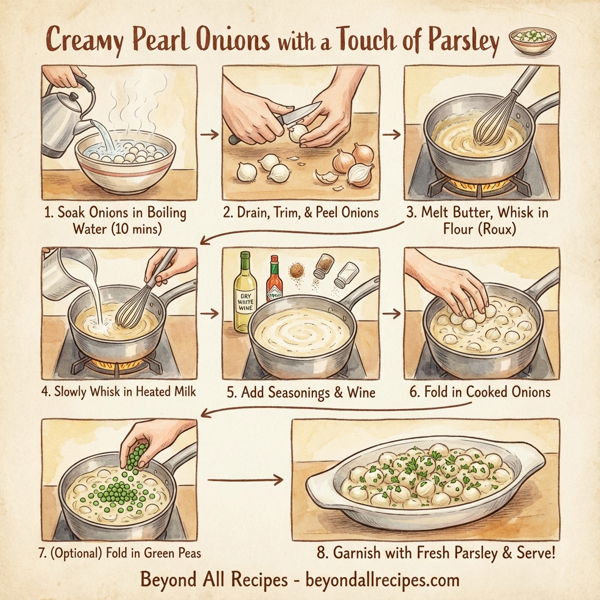 Creamy Pearl Onions with a Touch of Parsley instructions