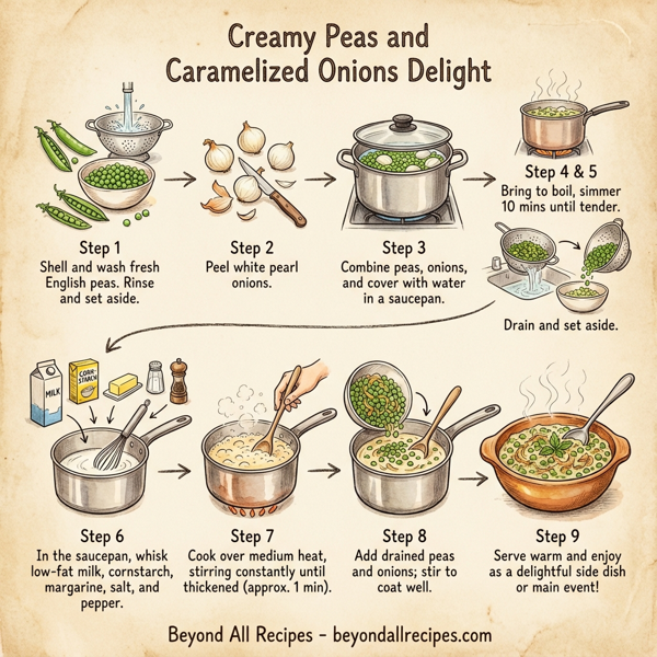 Creamy Peas and Caramelized Onions Delight instructions