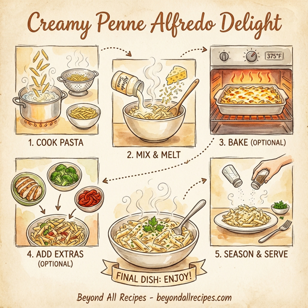 Creamy Penne Alfredo Delight instructions