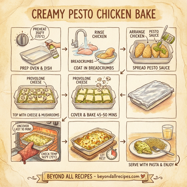 Creamy Pesto Chicken Bake instructions