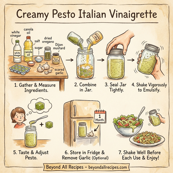 Creamy Pesto Italian Vinaigrette instructions