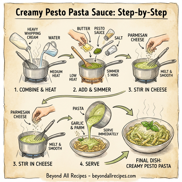 Creamy Pesto Pasta Sauce instructions