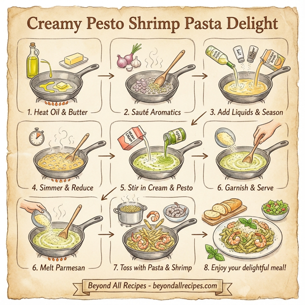 Creamy Pesto Shrimp Pasta Delight instructions