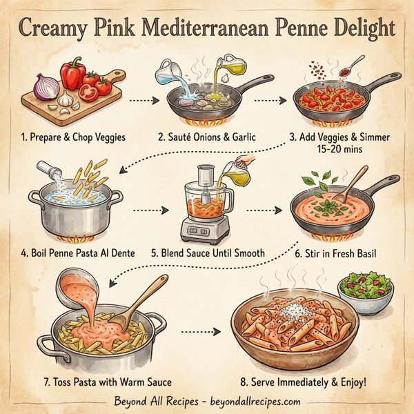 Creamy Pink Mediterranean Penne Delight instructions