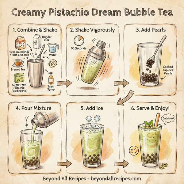 Creamy Pistachio Dream Bubble Tea instructions