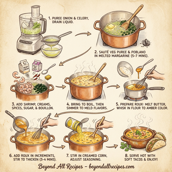 Creamy Poblano Shrimp Chowder instructions