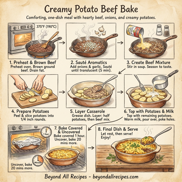 Creamy Potato Beef Bake instructions