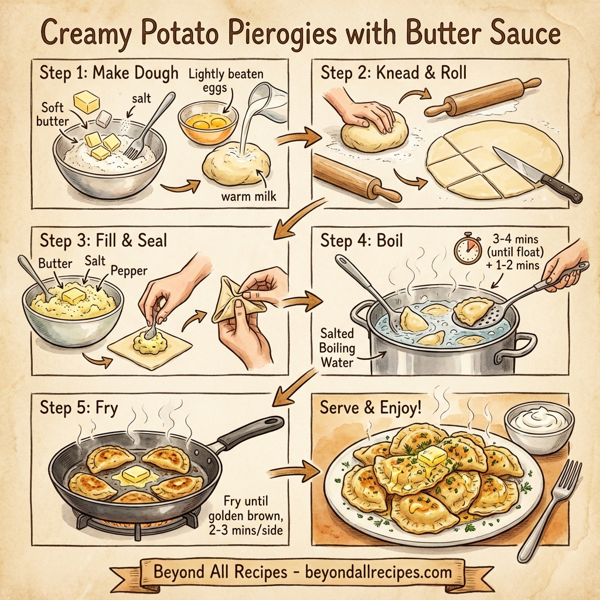 Creamy Potato Pierogies with Butter Sauce instructions