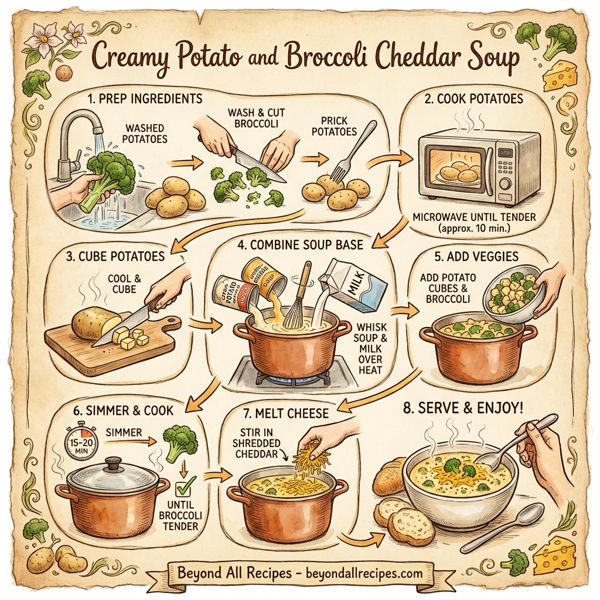 Creamy Potato and Broccoli Cheddar Soup instructions
