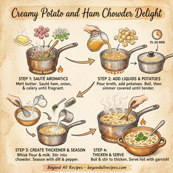 Creamy Potato and Ham Chowder Delight instructions