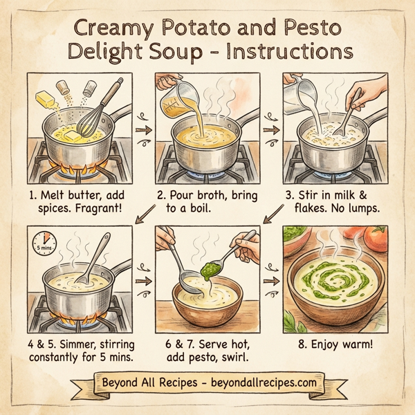 Creamy Potato and Pesto Delight Soup instructions