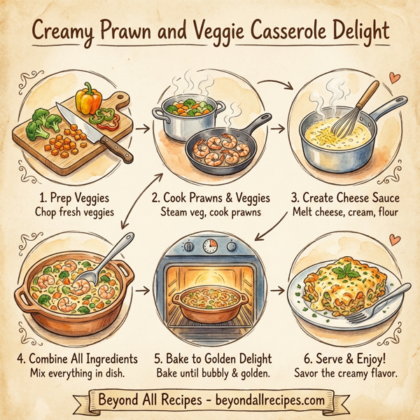 Creamy Prawn and Veggie Casserole Delight instructions