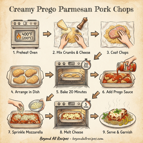 Creamy Prego Parmesan Pork Chops instructions