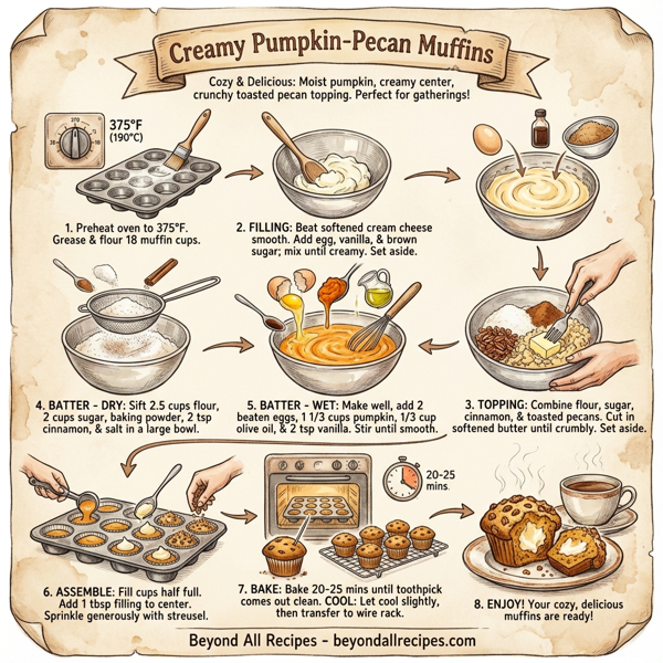 Creamy Pumpkin-Pecan Muffins instructions