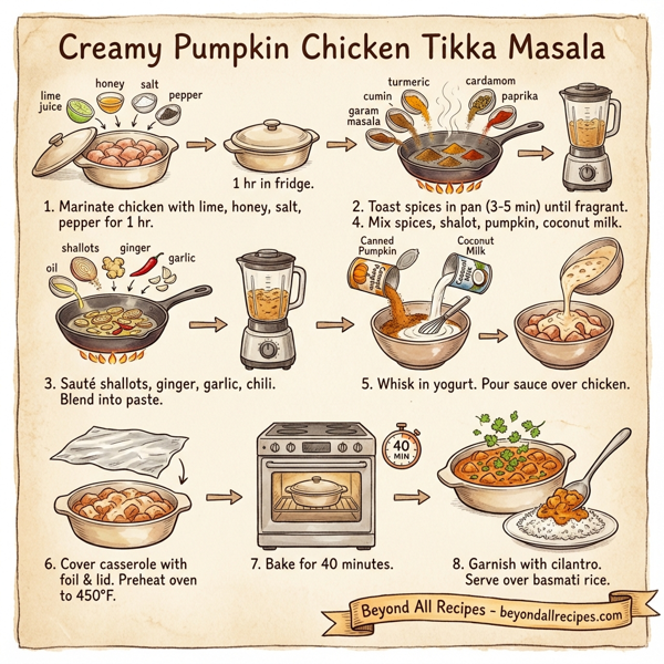 Creamy Pumpkin Chicken Tikka Masala instructions