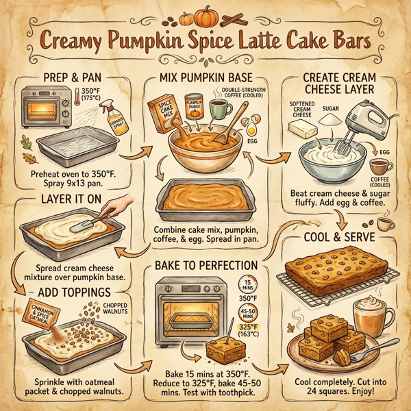 Creamy Pumpkin Spice Latte Cake Bars instructions
