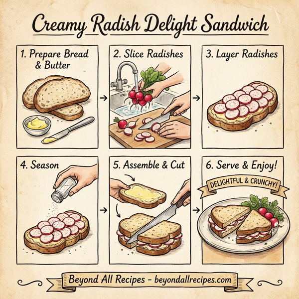 Creamy Radish Delight Sandwich instructions