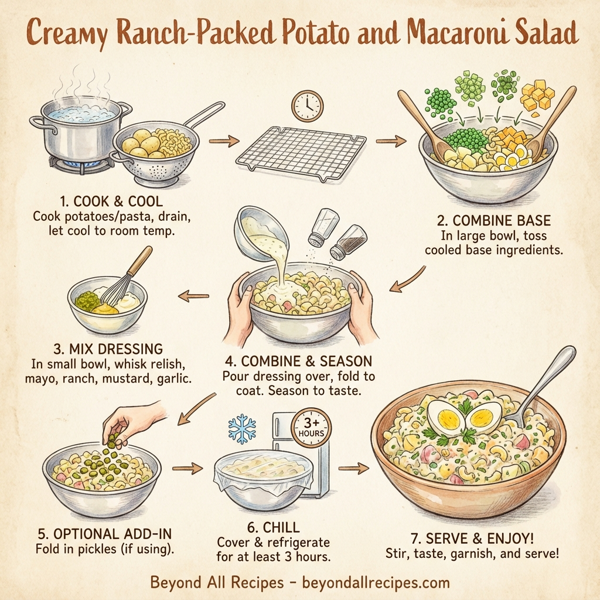 Creamy Ranch-Packed Potato and Macaroni Salad instructions