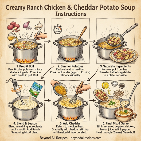 Creamy Ranch Chicken & Cheddar Potato Soup instructions