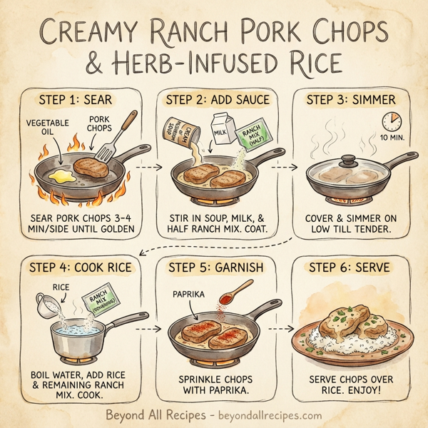 Creamy Ranch Pork Chops with Herb-Infused Rice instructions