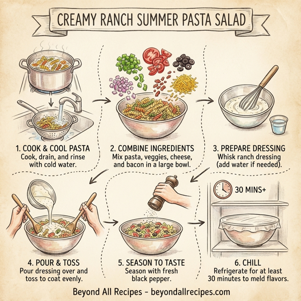 Creamy Ranch Summer Pasta Salad instructions