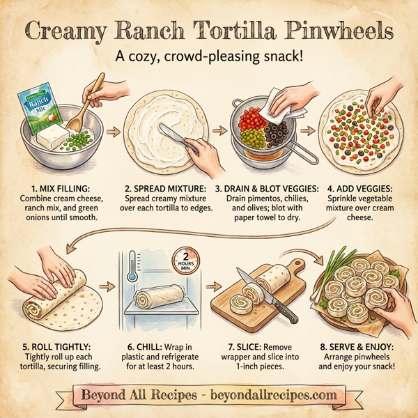 Creamy Ranch Tortilla Pinwheels instructions
