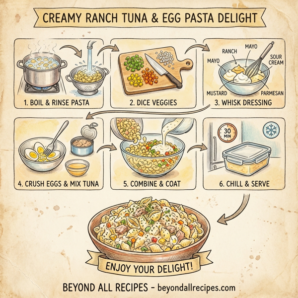 Creamy Ranch Tuna & Egg Pasta Delight instructions