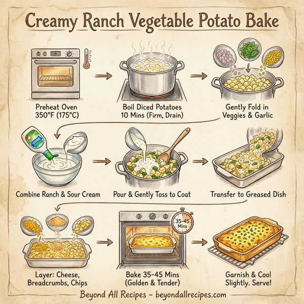 Creamy Ranch Vegetable Potato Bake instructions