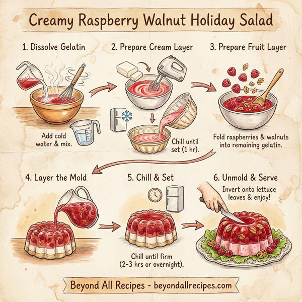 Creamy Raspberry Walnut Holiday Salad instructions