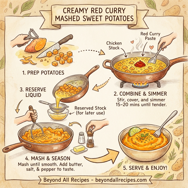 Creamy Red Curry Mashed Sweet Potatoes instructions