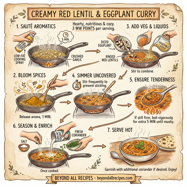 Creamy Red Lentil and Eggplant Curry instructions