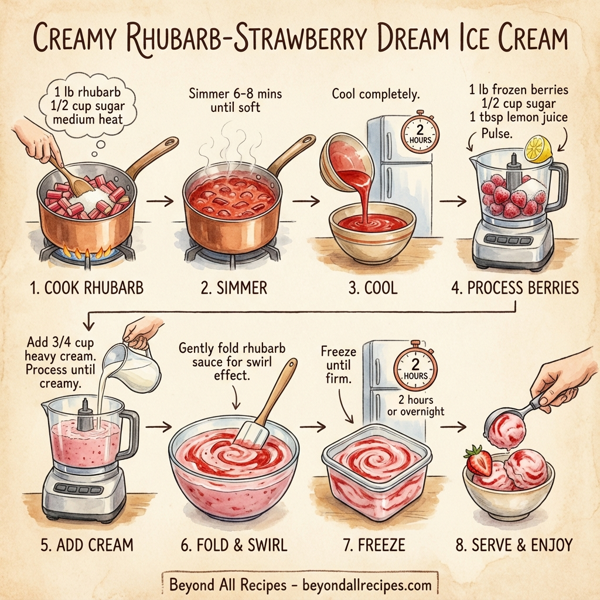 Creamy Rhubarb-Strawberry Dream Ice Cream instructions