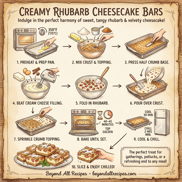 Creamy Rhubarb Cheesecake Bars instructions