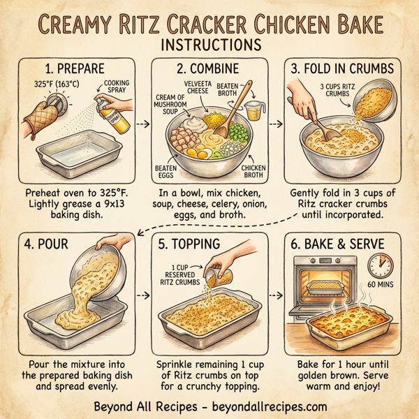 Creamy Ritz Cracker Chicken Bake instructions