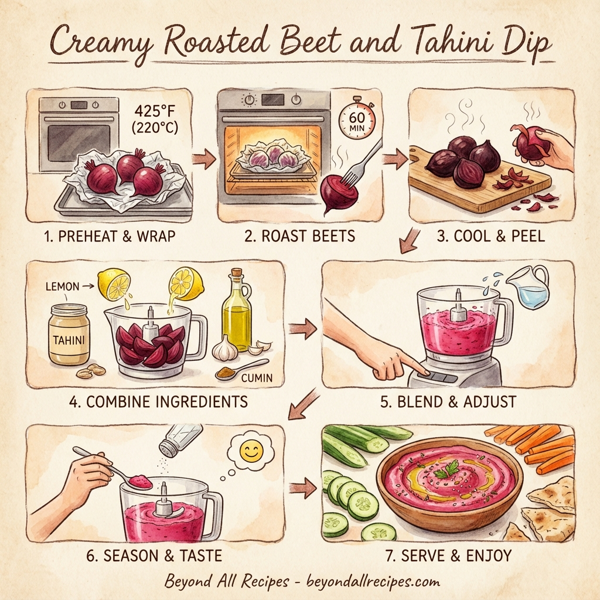 Creamy Roasted Beet and Tahini Dip instructions