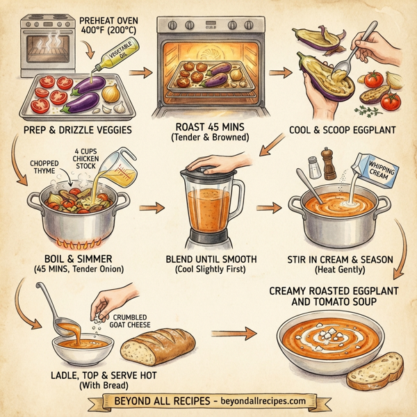 Creamy Roasted Eggplant and Tomato Soup instructions