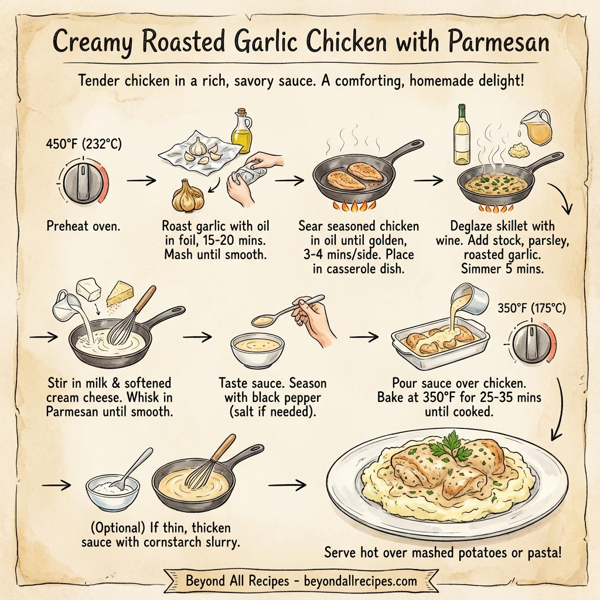 Creamy Roasted Garlic Chicken with Parmesan instructions
