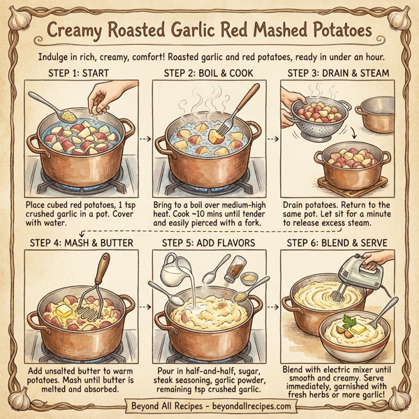 Creamy Roasted Garlic Red Mashed Potatoes instructions
