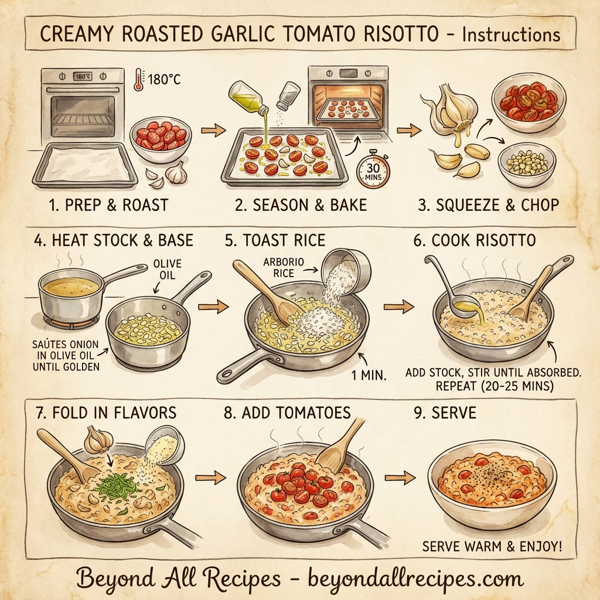 Creamy Roasted Garlic Tomato Risotto instructions