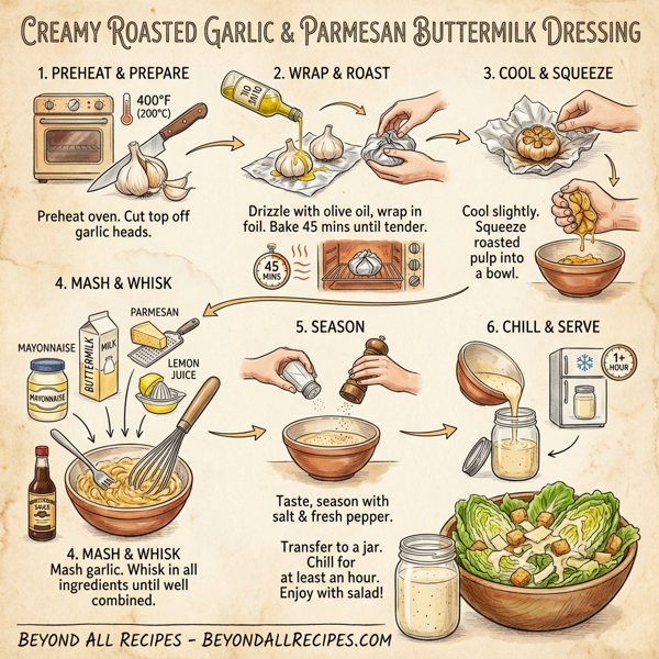 Creamy Roasted Garlic and Parmesan Buttermilk Dressing instructions