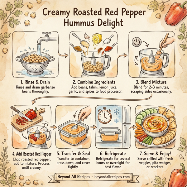 Creamy Roasted Red Pepper Hummus Delight instructions
