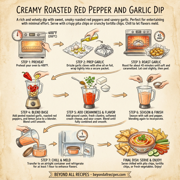 Creamy Roasted Red Pepper and Garlic Dip instructions