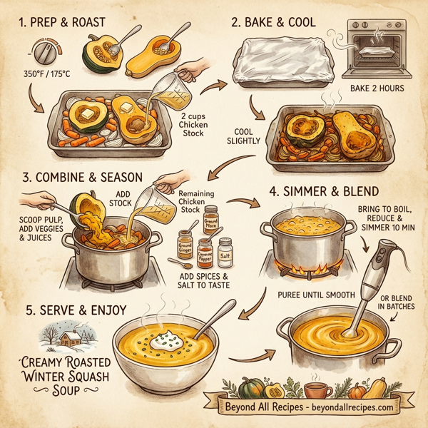 Creamy Roasted Winter Squash Soup instructions